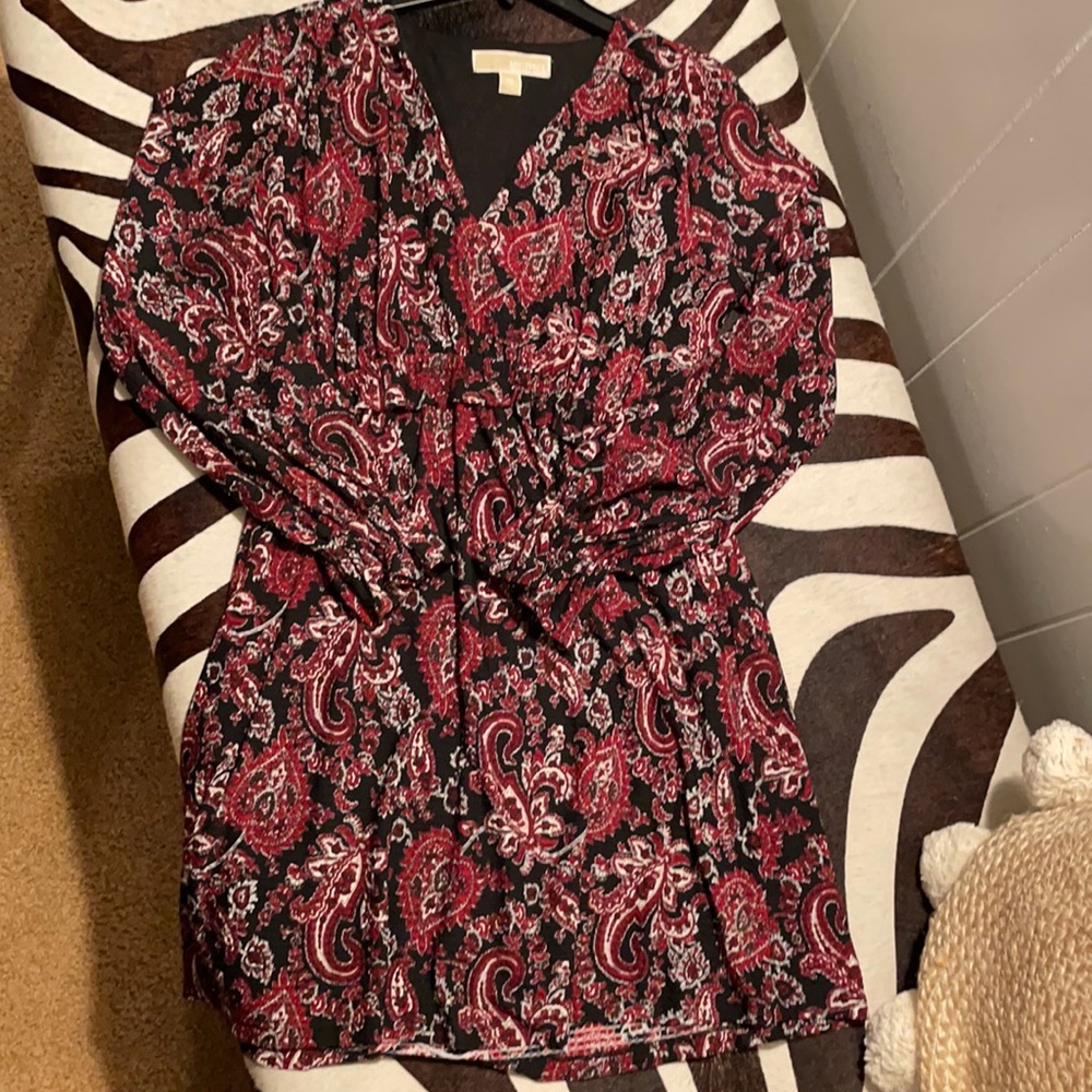 Michael Kors Long Sleeve Paisley Dress